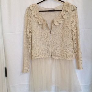 Whimsical lace jacket with tulle bottom